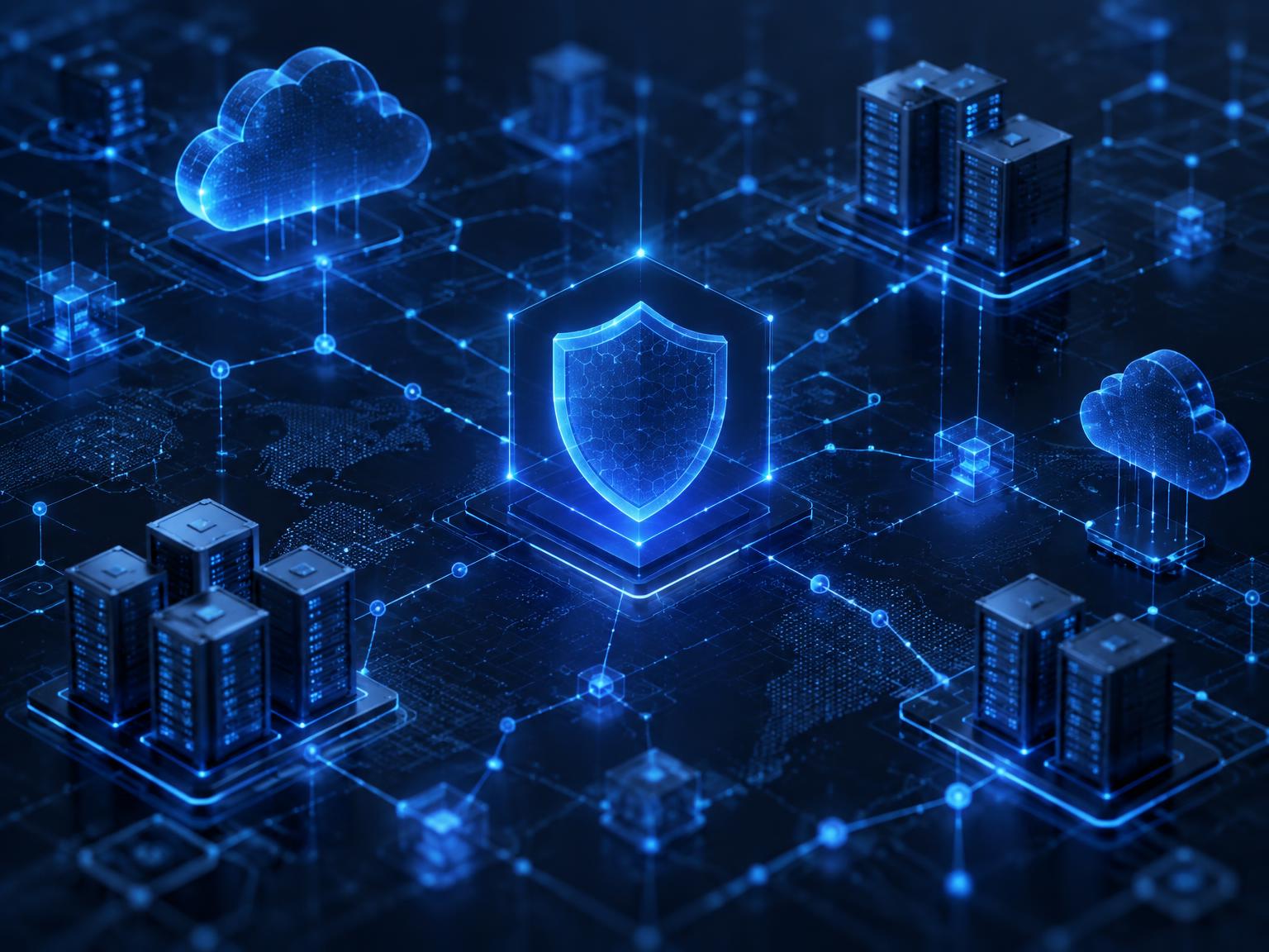 Infraestructura digital protegida: nodos de red, cloud y centros de datos monitoreados